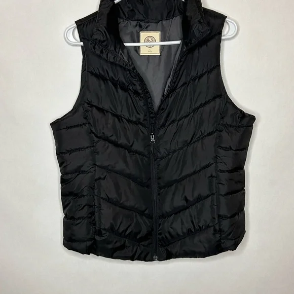 SO Authentic American Heritage Men’s Quilted Black Vest Size L w/2 front pockets - Picture 2 of 6